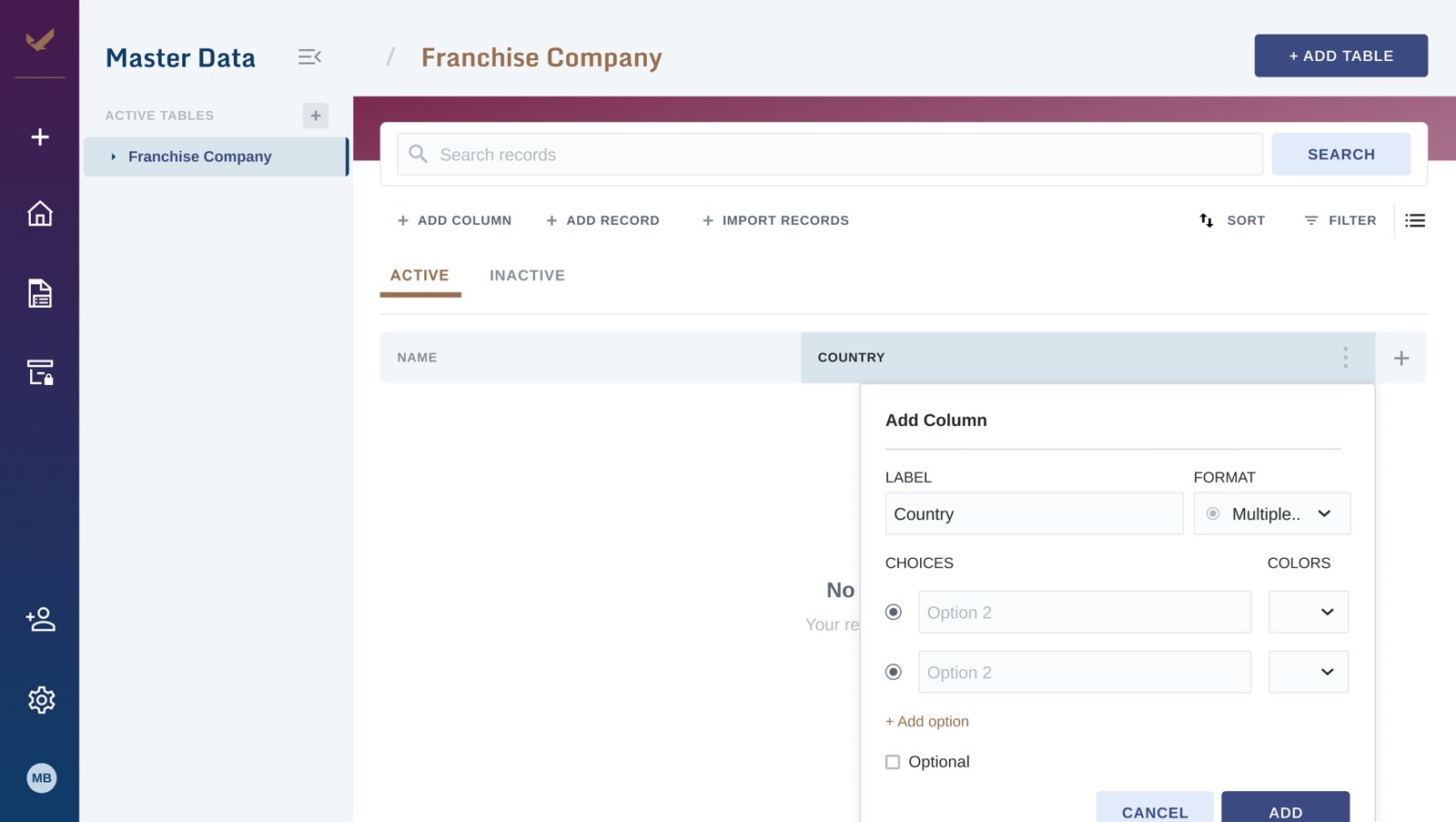 Add and format a column
