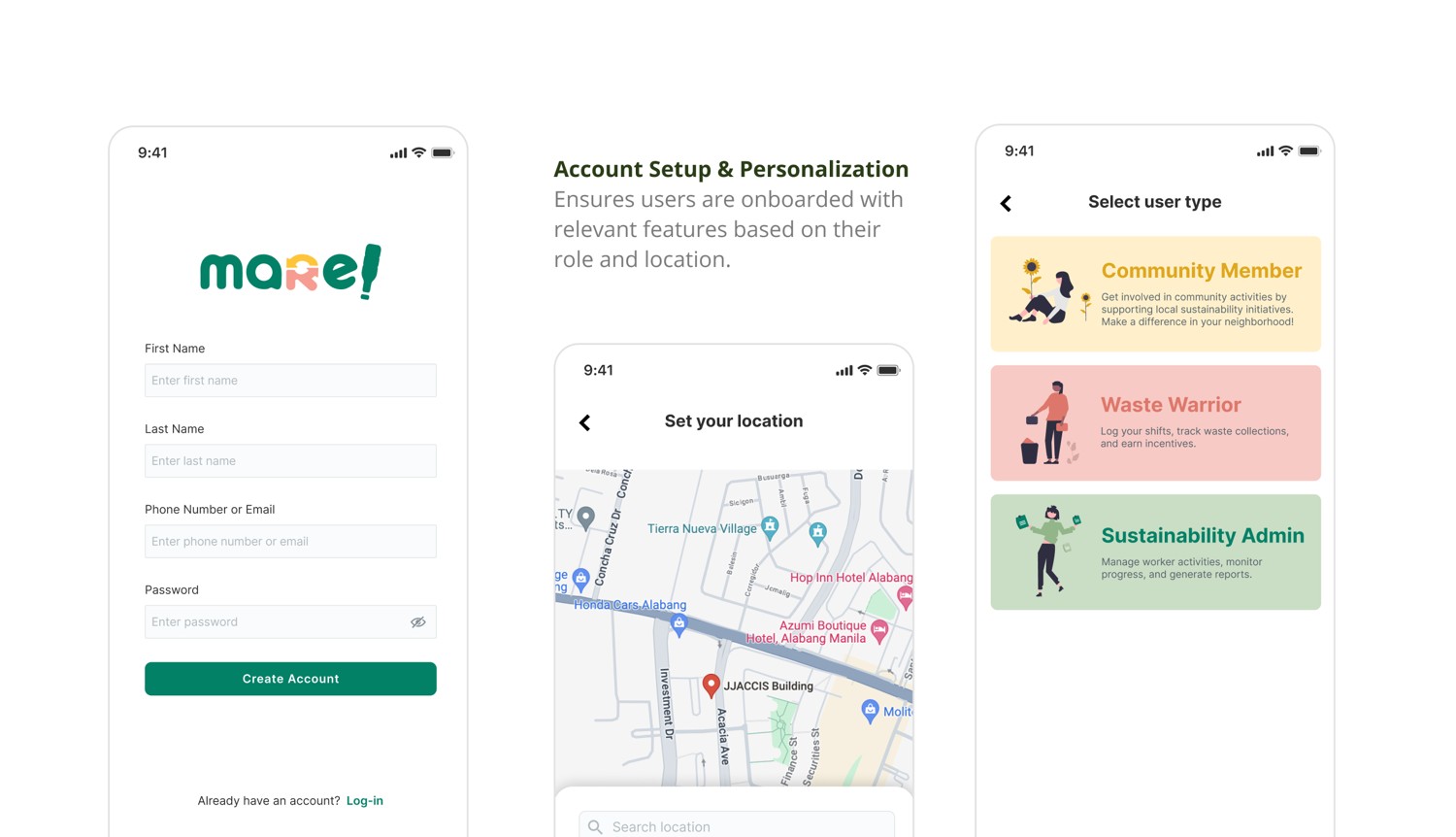 Account setup and user roles